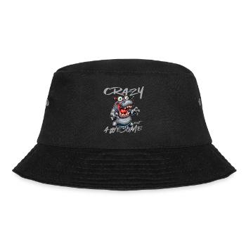 Crazy but Awesome Nilpferd Comic Stil - Bucket Hat - Schwarz - Vorne - Lela (165cm)