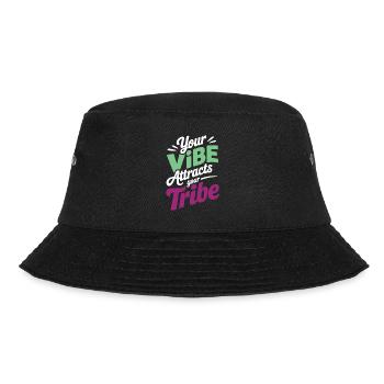 Dein Vibe zieht die positive Energie deines Stammes an - Bucket Hat - Schwarz - Vorne - Lela (165cm)