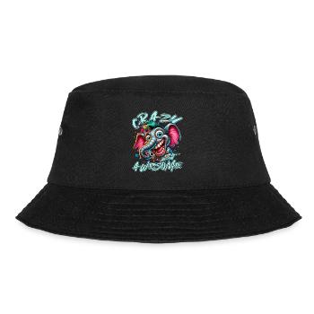 Crazy but Awesome Elefant Comic Stil - Bucket Hat - Schwarz - Vorne - Lela (165cm)