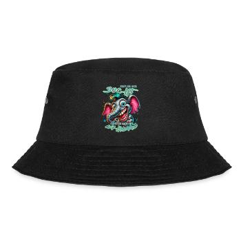 Wenn ihr mich sucht ich bin am Rande des Wahnsinns - Bucket Hat - Schwarz - Vorne - Lela (165cm)