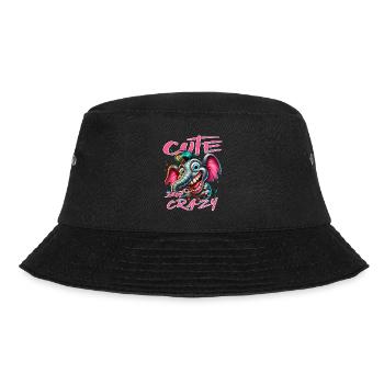 Cute but Crazy Elefant Comic Stil - Bucket Hat - Schwarz - Vorne - Lela (165cm)