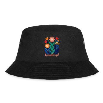 Blumen - Frühling - Sommer - Blüten - Bucket Hat - Schwarz - Vorne - Lela (165cm)