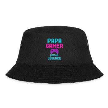 Papa GAMER Niveau : Légende cadeau fête des pères - Bob - noir - Devant - Lela (165cm)