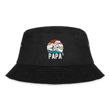 Papa von drei Kindern - Team - Familie - Bucket Hat - Schwarz - Vorne - Lela (165cm)