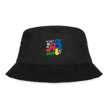 Abi 25 - Abitur - Blumen Geschenk - Bucket Hat - Schwarz - Vorne - Lela (165cm)