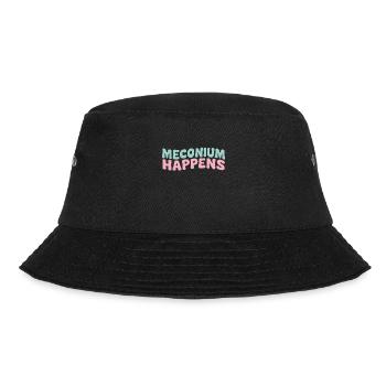 Maconium Happens Funny Midwife Birth Humor Quote - Bucket Hat - black - Front - Lela (165cm)