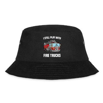 I Still Play With Fire Trucks Feuerwehrmann Lustig - Bucket Hat - Schwarz - Vorne - Lela (165cm)
