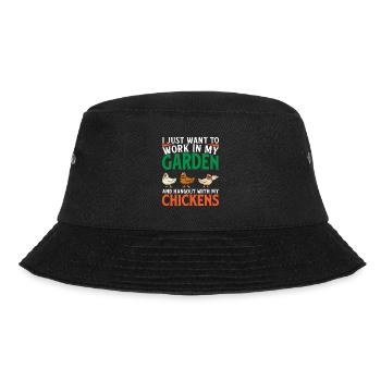 Im Garten Arbeiten Und Mit Den Chicks Abhängen - Bucket Hat - Schwarz - Vorne - Lela (165cm)