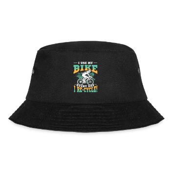 I Use My Bike Every Day I Re-Cycle, Cycling. - Bucket Hat - black - Front - Lela (165cm)