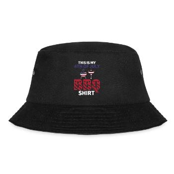 Das Ist Mein 4. Juli BBQ-Shirt - Bucket Hat - Schwarz - Vorne - Lela (165cm)