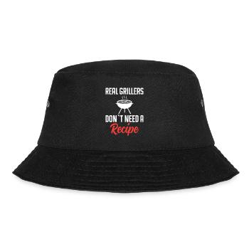 Echte Griller Brauchen Kein Rezept - Grillen - Bucket Hat - Schwarz - Vorne - Lela (165cm)