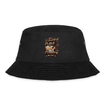 Von Kaffee Und Country-Musik angetrieben. - Bucket Hat - Schwarz - Vorne - Lela (165cm)