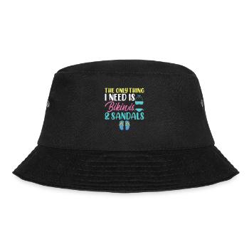 Das Einzige Was Ich Brauche, Bikini Und Sandalen - Bucket Hat - Schwarz - Vorne - Lela (165cm)