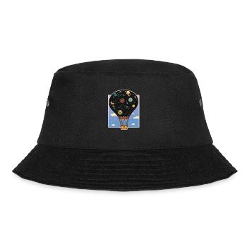 Heißluftballon Im Weltraum - Bucket Hat - Schwarz - Vorne - Lela (165cm)