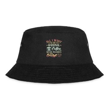 Kaffee-pyjamas Und Häkeln - Love Crocheting - Bucket Hat - Schwarz - Vorne - Lela (165cm)