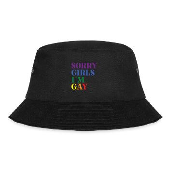 Sorry girls I'm gay - bisexual - Bucket Hat - black - Front - Lela (165cm)