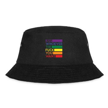 Küss Wen Du Willst - LGBT - Bucket Hat - Schwarz - Vorne - Lela (165cm)