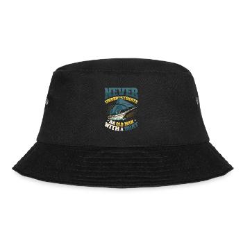 Never underestimate an old man with a boat - Bucket Hat - black - Front - Lela (165cm)