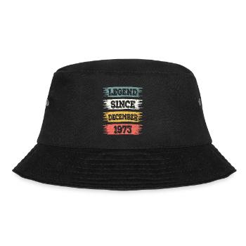 Legende 50 Jahre 1973 Dezember 50 Jahre Jubiläum - Bucket Hat - Schwarz - Vorne - Lela (165cm)