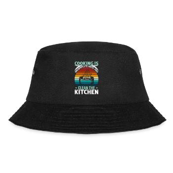 Kochen ist unvollständig, bis Sie die Küche reinigen - Bucket Hat - Schwarz - Vorne - Lela (165cm)