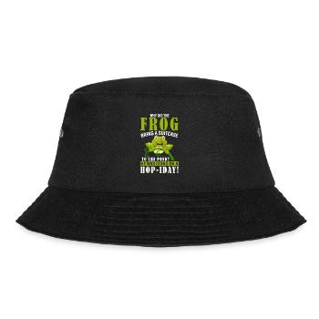 Why Did The Frog Bring A Suitcase To The Pond? He - Bucket Hat - black - Front - Lela (165cm)