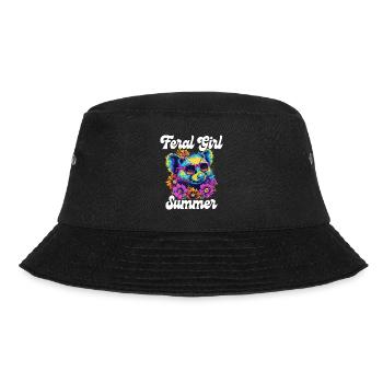 Mädchen Sommerblumen Liebt Opossums Frau - Bucket Hat - Schwarz - Vorne - Lela (165cm)
