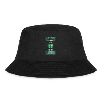 Cracking Codes Is My Cardio - Cryptologic - Bucket Hat - Schwarz - Vorne - Lela (165cm)