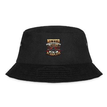 Alter Mann Mit Modellflugzeug - Bucket Hat - Schwarz - Vorne - Lela (165cm)