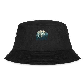 Wildnis im Inneren des Bären Retro Vintage - Bucket Hat - Schwarz - Vorne - Lela (165cm)