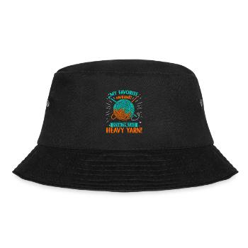 Mein Lieblingstraining? Stricken mit schwerem Garn! - Bucket Hat - Schwarz - Vorne - Lela (165cm)
