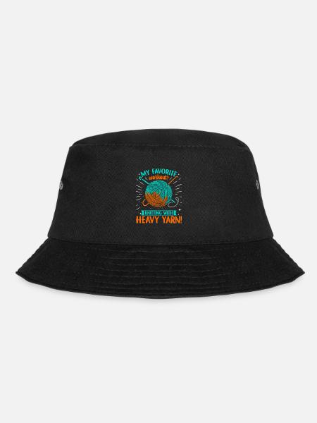 My favorite workout? Knitting with heavy yarn! - Bucket Hat - black
