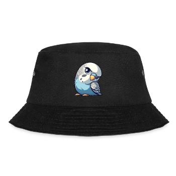 Süßer Wellensittich Cartoon Vögel Treu Skeptisch - Bucket Hat - Schwarz - Vorne - Lela (165cm)