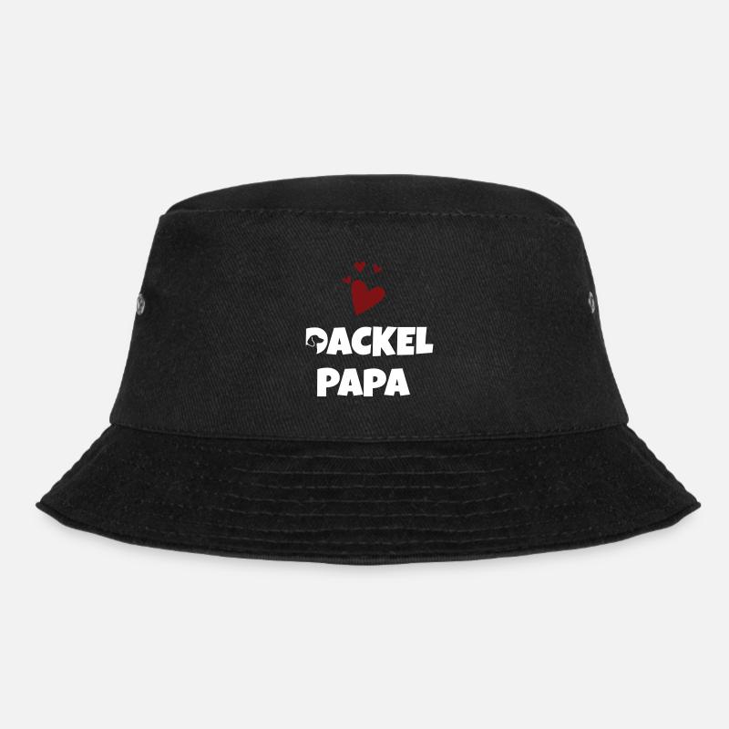 Dackel Papa Herz - Bucket Hat - Schwarz
