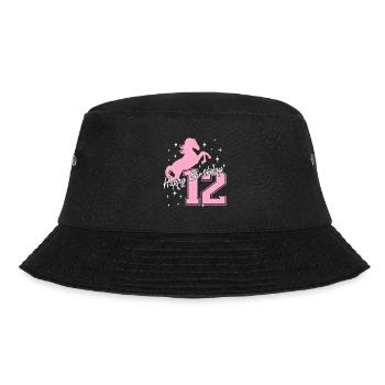 12. Geburtstag Reiten Pferd Reitstall - Bucket Hat - Schwarz - Vorne - Lela (165cm)