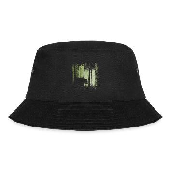 Brown Bear in Forest Outoor Bear Silhouette - Bucket Hat - black - Front - Lela (165cm)