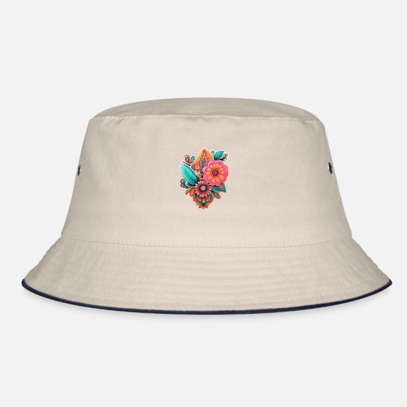 Wunderschönes Boho Blumen Herbarium Bouquet Bucket Hat