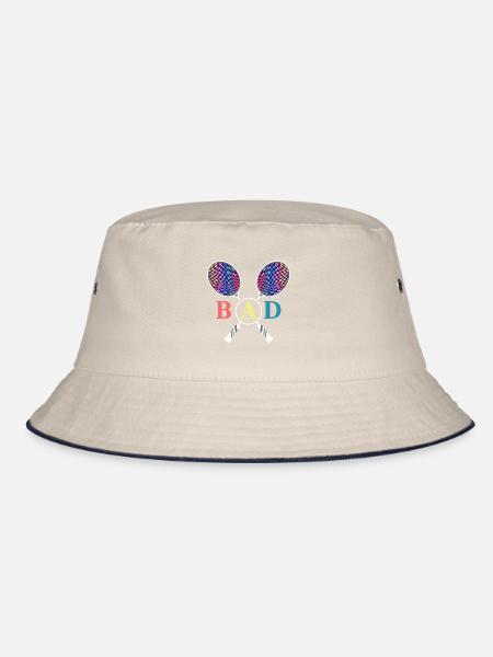 badminton crossminton badminton racket - Bucket Hat - ecru/navy - Front