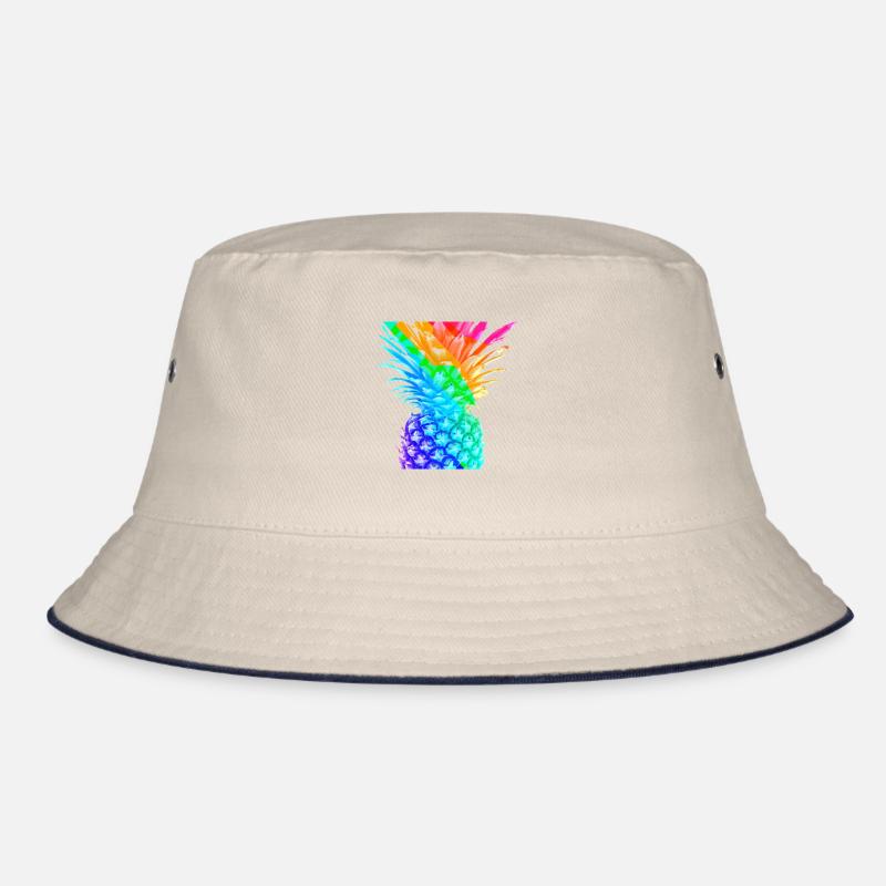 Bunte Ananas Regenbogen cool Geschenkidee Bucket Hat