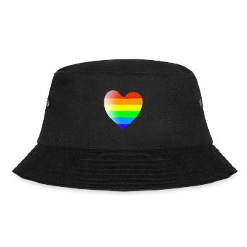 Rainbow heart gift idea LGBT LGBTQ LGBTQIA - Bucket Hat - black - Front - Lela (165cm)