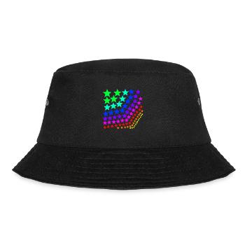 Bunte Sterne Regenbogen - Bucket Hat - Schwarz - Vorne - Lela (165cm)