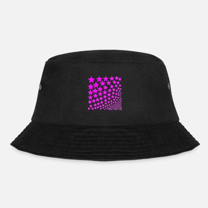 Sterne pink rosa Geschenkidee - Bucket Hat - Schwarz