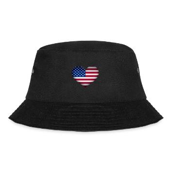 USA Flagge Geschenkidee Fahne Amerika amerikanisch - Bucket Hat - Schwarz - Vorne - Lela (165cm)