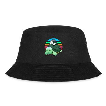Schlafende Schildkröten weckt man nicht - Bucket Hat - Schwarz - Vorne - Lela (165cm)