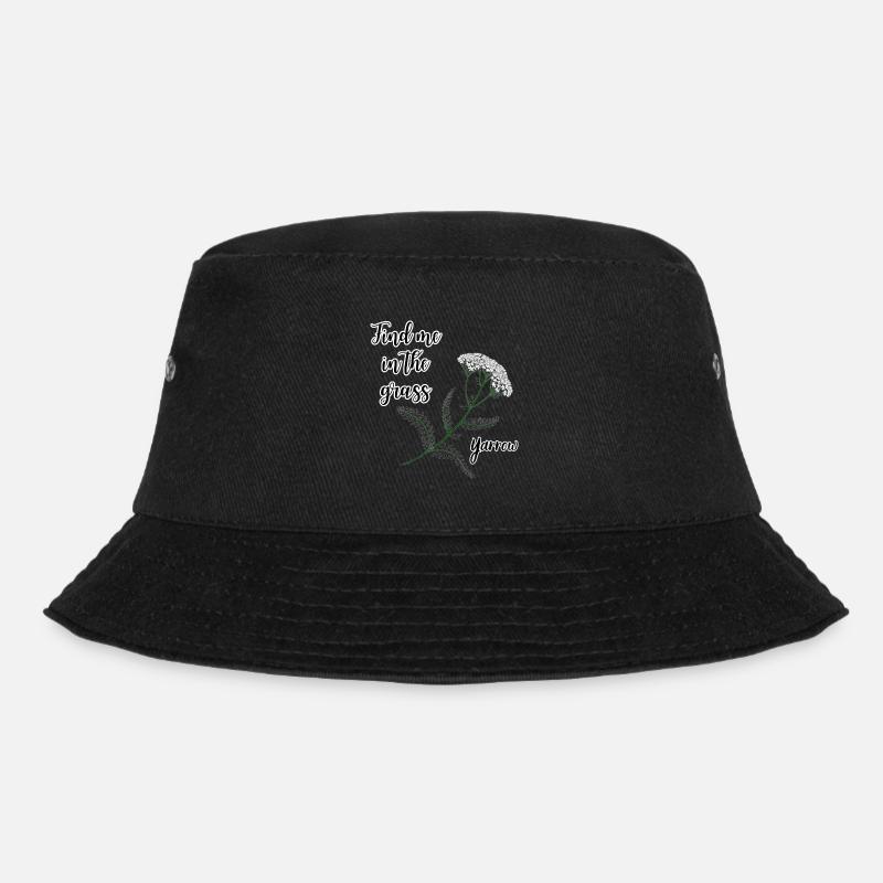 Find me in the grass... yarrow - Bucket Hat - black