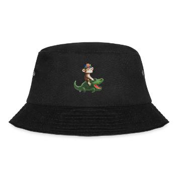 Lustiges Affe auf Krokodil Design - Bucket Hat - Schwarz - Vorne - Lela (165cm)
