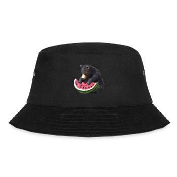 Bär mit Wassermelone - Bucket Hat - Schwarz - Vorne - Lela (165cm)