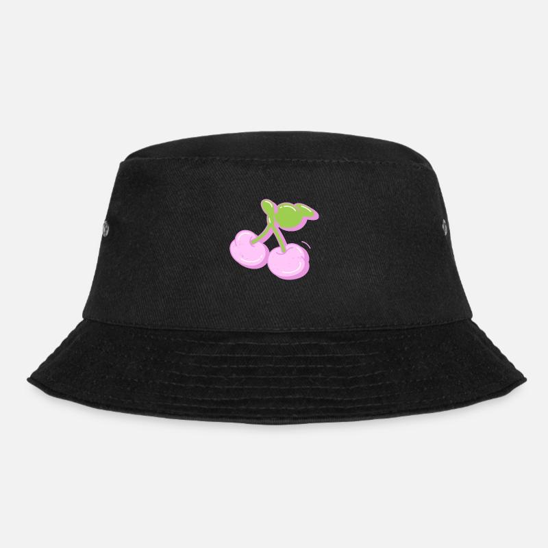 Kirsche - Bucket Hat - Schwarz