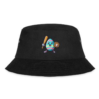 Easter Baseball Egg, Baseball Player Spring Festival - Bucket Hat - black - Front - Lela (165cm)