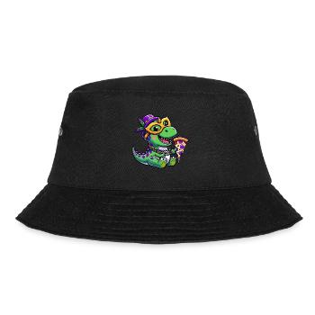 Mardi Gras T-Rex, Dinosaur Carnival, Colorful - Bucket Hat - black - Front - Lela (165cm)