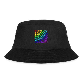 Regenbogen Sterne Geschenkidee bunt - Bucket Hat - Schwarz - Vorne - Lela (165cm)